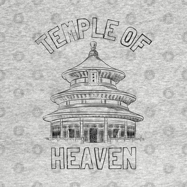 Temple Of Heaven Sketch by Claudia Williams Apparel